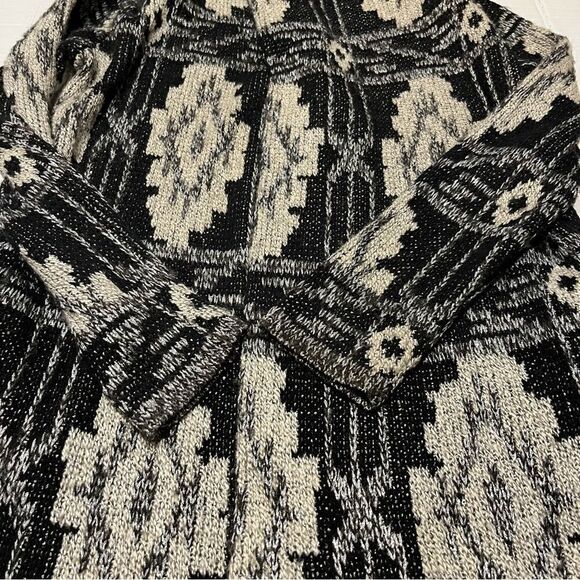 Lucky Brand Women's Open Front Long Cardigan Sweater Size XS Black and silver - Picture 7 of 9